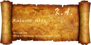 Kaiszer Aliz névjegykártya